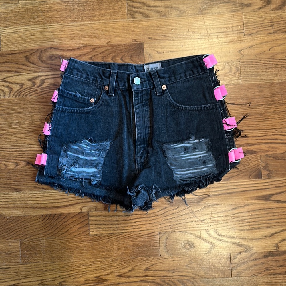 Distressed Open Sides Vintage Shorts